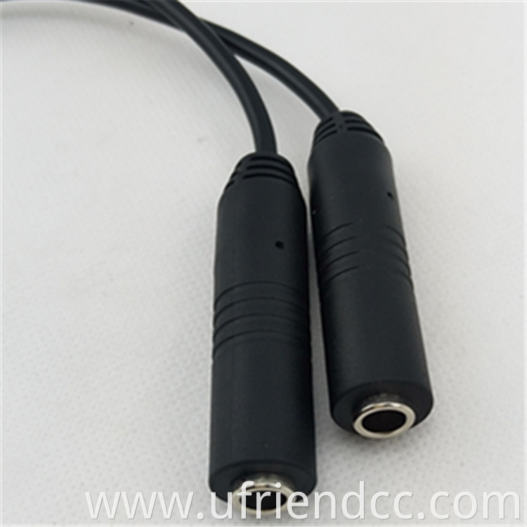 High Quality Stereo Male Plug to 2 Dual 6.35mm Female Jack Splitter 1/4